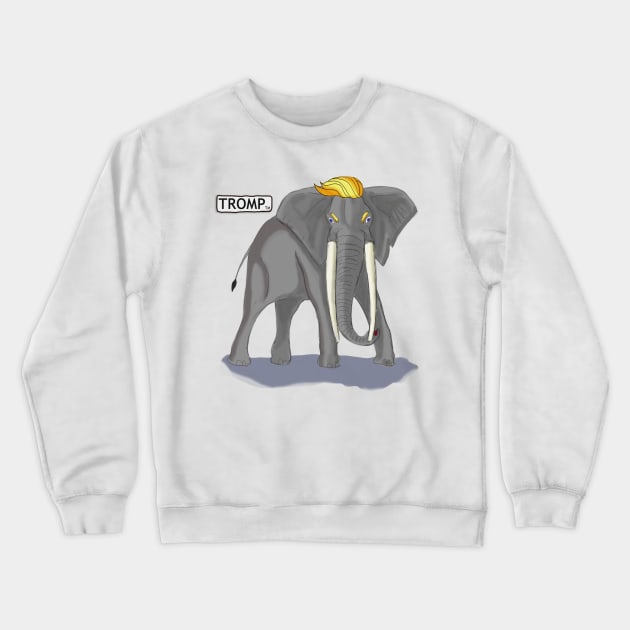 Meet TROMP: An American Bull Elephant Crewneck Sweatshirt by VinnyDee78